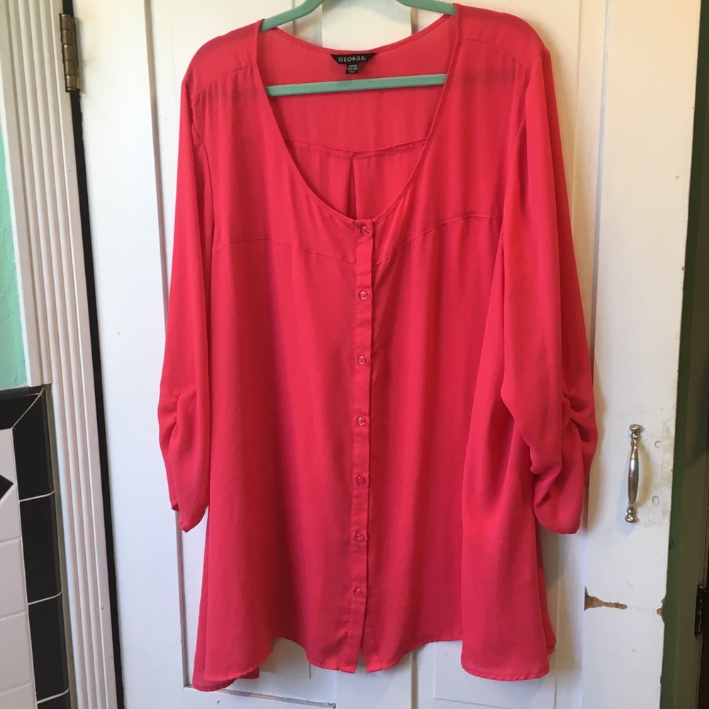 👛 4x Hot Pink Blouse 3/4 Sleeve
